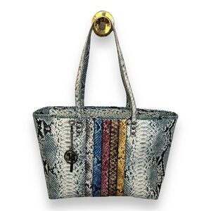 Badgley Mischka Large Tote Snakeskin Look
